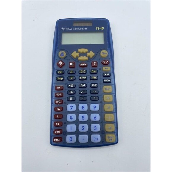 Texas Instruments TI-15 Scientific Calculator BLUE TESTED WORKING - Picture 1 of 3